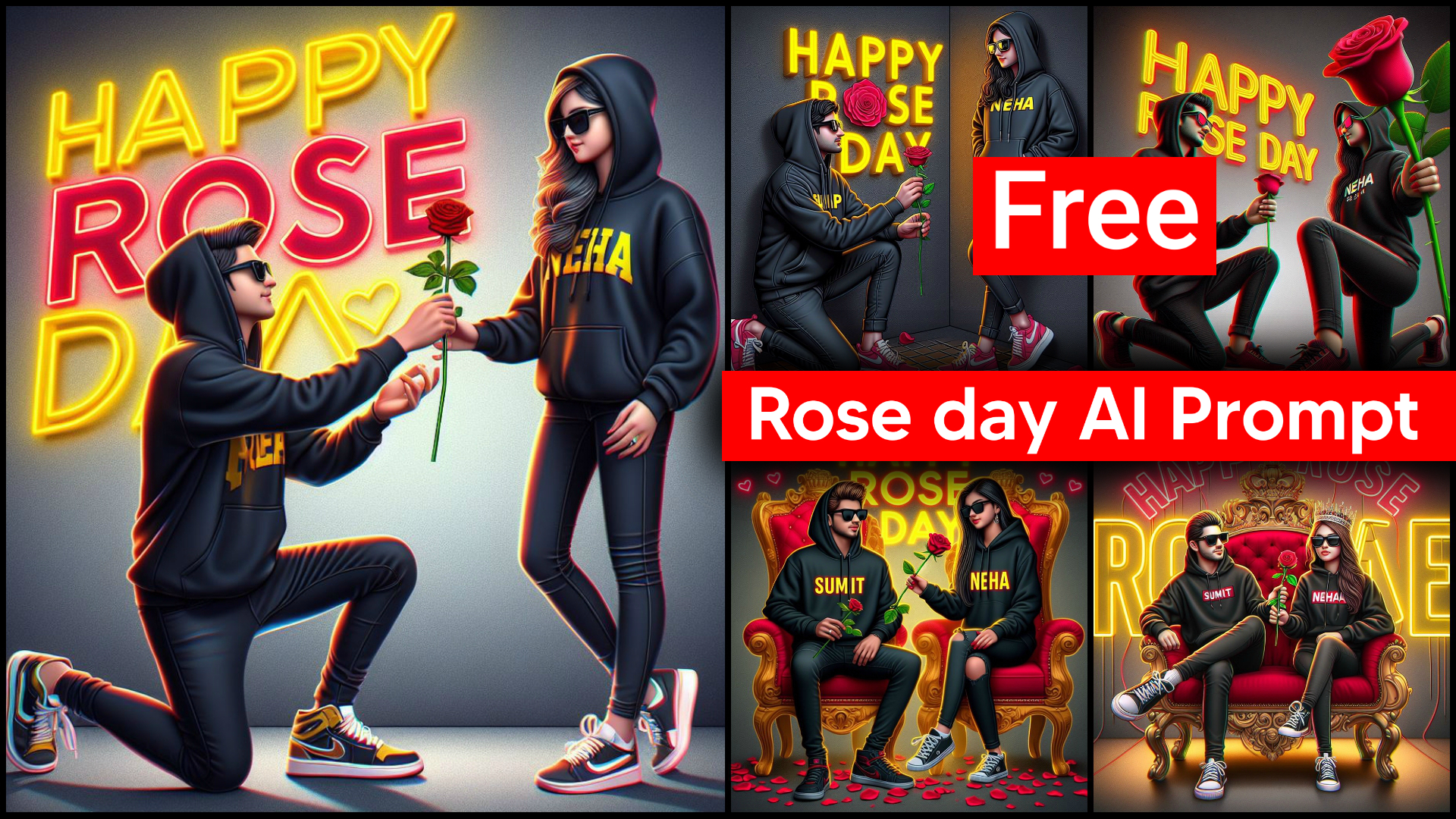 Happy Rose Day AI Photo Editing