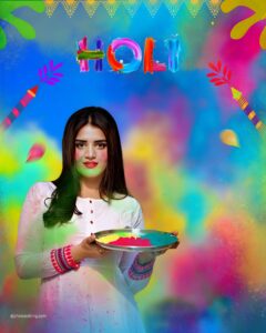 1500 Happy Holi Photo Editing Background With Girls