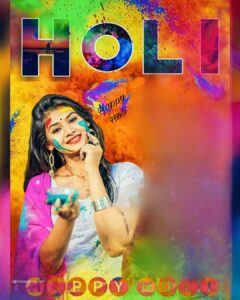 Happy Holi Editing Background With Girl Full HD